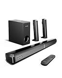 ULTIMEA 4.1-Kanal Soundbar für TV Geräte, mit Subwoofer, teilbare 2-in-1 Soundbar für Fernseher,...