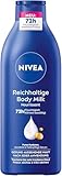 NIVEA Reichhaltige Body Milk, intensiv pflegende Körpercreme mit purem Hyaluron, Mandelöl und...