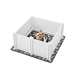 VEVOR Wurfkiste für Hunde, 98x98x46cm, Welpenlaufstall aus Kunststoff-PVC mit höhenverstellbarer...