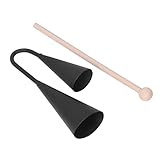 TIKATARER Agogo Bell-Percussion-Instrument mit Holzstab, Doppelhorn-Hand-Latin-Percussion, Ideal...
