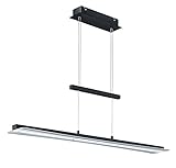 Reality Leuchten LED Pendelleuchte Smash R32421132, Metall Schwarz matt, Glas weiß satniert oder...