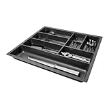 SO-BOX 2 Besteckkasten Breite 40,9 cm, Tiefe 46,2 cm mit anthraziter Kanvas-Struktur für Schubladen...