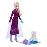 Mattel Disney Die Eiskönigin ELSA-Modepuppe und Bärenjunges-Figur mit 4 Zubehörteilen,...