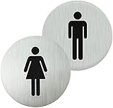 Toilettenschild, Toilettenschild für Männer und Frauen 75mm Toilettenschild Edelstahl...