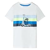 YuuSsea Kinder T-Shirt, kurzärmelig, Rundhalsausschnitt, 100% Baumwolle, Bedruckt, Ecru, Größe...