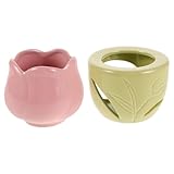 Angoily Keramik Aromatherapie Duftlampe Tulpen Design mit Großer Schale Ätherische Öle Diffusor...