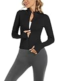 Bkul Laufjacke Damen Atmungsaktive Sportjacke Langarm Running-Jacken Yoga Fitness Sportjacke mit...