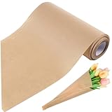 SOPOTUTU Braune Kraftpapier Rolle Dickes Reißfestes Blumenverpackungspapier Vielseitig Einsetzbar...