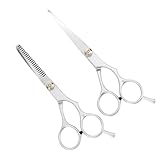 Veemoon 2 Stück Friseurscheren Haarschneideschere 6 Zoll Effilierschere 5,5 Zoll Edelstahl mit...