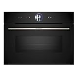 Bosch CMG7241B1, Serie 8 smarter Einbau-Kompaktbackofen mit Mikrowellenfunktion, 45 x 60 cm,...