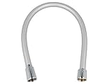 tecuro PREMIUM Brauseschlauch 0,70 m, verdrehsicher, silberglatt, KTW/DVGW