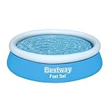 Bestway Fast Set Aufstellpool ohne Pumpe, Ø 183 x 51 cm, Blau, Rund, 940 Liter, TriTech-Material,...