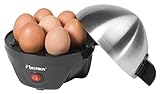 Bestron Eierkocher mit Messbecher und Eierstecher, 1-7 Eier, Breakfast Club, 350 Watt, Schwarz