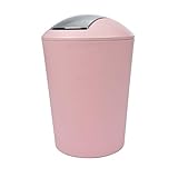 Douceur d'Intérieur Flac Mülleimer, 5,6 l, einfarbig, Chrom, Powder Pink, 19.7 cm