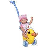 BABY born Schiebe-Berta mit Lenkstange und funktionsfähigen Rädern, für 36 cm und 43 cm Puppen,...