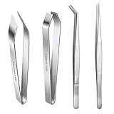 4 Stück Grätenzange, Küchenpinzette, Edelstahl Pinzette Küche für...