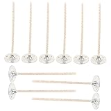 AKOOSY 10 STK Teiliges Baumwoll Dochte mit Metallfuß Lange Kerzendochte für DIY Kerzenherstellung...