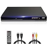Kompakt HD DVD Player für TV HDMI AV Ausgang mit Kabel Enthalten, 1080P DVD-CD-Player mit USB...