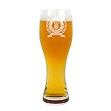 Herz & Heim® Leonardo Weizenglas 330 ml mit personalisierbarer Gravur – viele Motive –...