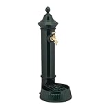 Relaxdays Standbrunnen Antik, mit Wasserhahn & Becken, HBT 72 x 26 x 31 cm, Wasserzapfsäule Garten,...