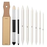 9 Stück Papierwischer Set, 8 Verschieden Papierwischer Bleistift um Zeichnen Blending Stümpfe...