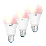 REV LED-Leuchtmittel WiZ, E27, 9W, 2.200-6.500K, WLAN, App-Steuerung, Alexa & Google-Assistant, 3er...