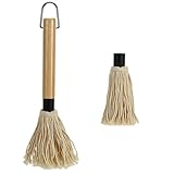 SGERUFZ 2 Stück BBQ Mops Pinsel 28.5cm Lang Grillpinsel Baumwollkopf Küchenpinsel Backpinsel mit...