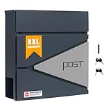 Zedelmaier XXL personalisiert Briefkasten mit Edelstahl Namensschild Wandbriefkasten Postkasten...