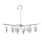 TOYANDONA Faltbarer Edelstahl Wäschetrockner mit Clips Windfester Sockentrockner und...