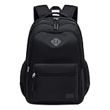 2025 Rucksack mit USB-Anschluss, schwarz, für Schule, Uni und Reisen: wasserdichte Büchertasche...