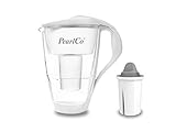 GLAS-Wasserfilter PearlCo (weiß) mit 1 Protect+ classic Filterkartusche (f. hartes Wasser) - Made...