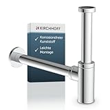 Kirchhoff Design Siphon, Abfluss, Siphon Waschbecken Bad aus korrosionsfreiem Kunststoff, Syphon...
