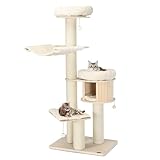 SOARS Kratzbaum groß, 174 cm Katzenbaum mit 14,3 cm dickem Stamm, Höhle, Hängematte,...