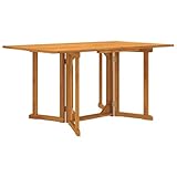 QUAHEAS Garten-Klapptisch Butterfly, 150x90x75 cm, Massivholz Teak, wetterfest, klappbar, ideal für...