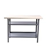 GERMANIA Werkbank mit Holzplatte - 120 x 60 x 85 cm - 2 Einlegeböden - Metallgestell -...