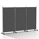 Izrielar Paravent Raumteiler auf Rollen, 3 Teilig 263 x 181cm Raumteiler Freistehend Trennwand...