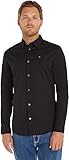 Tommy Jeans Herren Hemd TJM Original Langarm, Schwarz (Tommy Black), L
