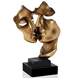 Uziqueif Skulptur Deko Stille Ist Eine Golden Abstrakte Kunst Statue Dekoration Wohnzimmer Büro Bar...