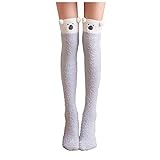 Cocila Comics Über Den Socken High Knie Oberschenkel Leggings Warm Frauen Winter Fuzzy Hundemotiv...