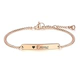 TMT Personalisiertes Armband Damen mit Gravur | Armband mit Namen in Silber, Gold und Rosegold |...