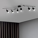 Bojim LED Deckenstrahler 6 Flammig, GU10 Deckenleuchte Schwenkbar Schwarz Deckenspot, Modern...