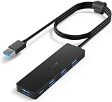 Aceele USB Hub 3.0 mit verlängertem 120cm Kabel, Ultra dünn USB Hub auf 4 USB 3.0 verlängerung,...