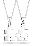 Elli Halskette Damen Puzzlestück Anhänger Set Partner Verbundenheit in 925 Sterling Silber