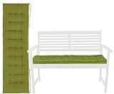 Brandsseller Bankkissen 140x40x4 cm Sitzkissen Polster Bankauflage mit Haltebändern Sitzpolster...