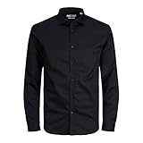 JACK & JONES Herren Freizeit Hemd JPRBLACARDIFF Slim Fit Schwarz Blau Weiss, Größe:L, Farbe:Black...