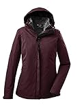 killtec Damen, 3 In 1 Funktionsjacke Mit Abzippbarer Kapuze Und Einzippbarer Fleecejacke, Weinrot,...