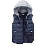 YOUTHUP Herren Steppweste mit Kapuze Leicht Winterweste Outdoor Dicke Freizeit Gilet Ärmellos Jacke...