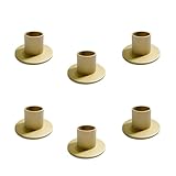 ALULU 6 Stück Gold Kerzenständer Klein, Kerzenhalter Stabkerze Gold, Metall Goldene...