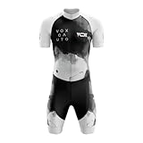 VOXCAUTQ Triathlon Anzug Herren Einteiler Kurzarm - Skinsuit Radtrikot mit dickem Sitzpolster,3...