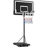 Yaheetech Mobiler Basketballständer Höhenverstellbarer Basketballkorb Korbanlage mit Rollen...